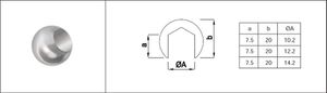 Zierkugel geschliffen 20 mm Stab 12 mm 129502 - INOXTECH-Handlauf-/Geländer-System