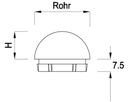 Rohrkappe rund 33.7 mm geschliffen 126587 - INOXTECH-Handlauf-/Geländer-System