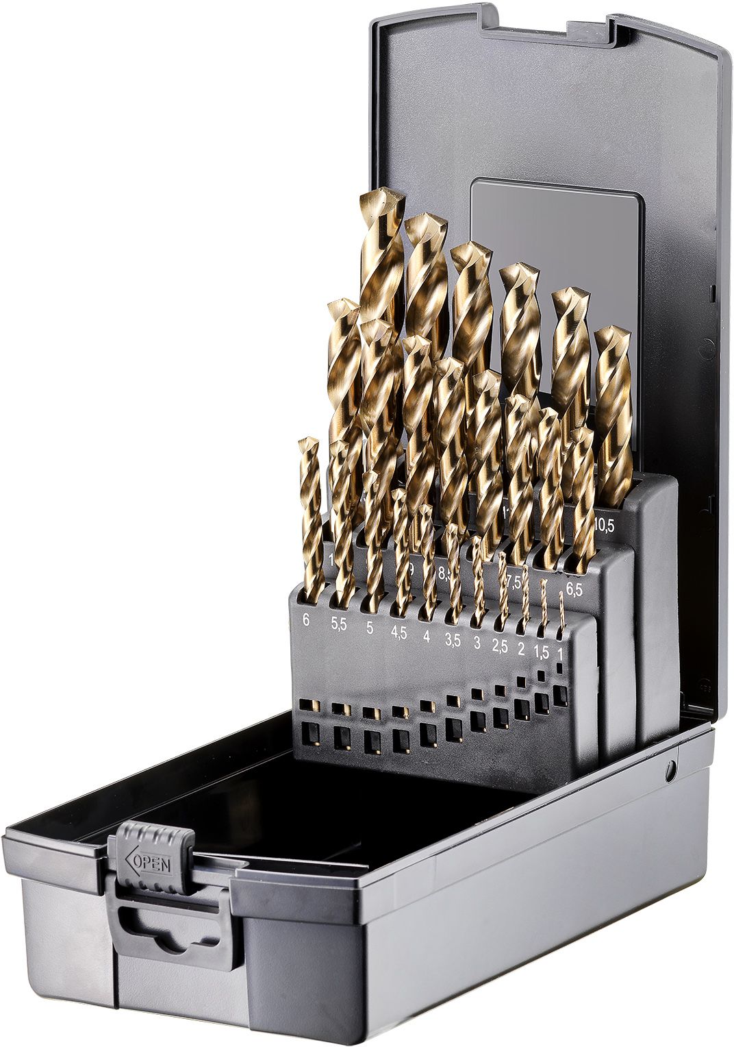 FORTEC Spiralbohrer Satz DIN 338, 25-tlg. Ø1.0-13.0 x 0.5mm, HSSE-Co5, Typ VA - Bohren