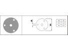 Wandpl. gestanzt eins. geschl. 3 BL 80 x 3 mm Zentrums-Ø 12 mm 1.4301 - INOXTECH-Handlauf-/Geländer-System