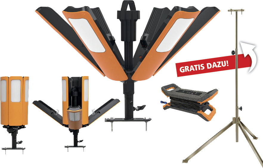 BRENNENSTUHL 360° LED CRI 95 Powerstrahler 200W, IP65, Kabel 10m, inkl. Teleskop Stativ TS250 - Lampen, Leuchten