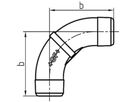 Bogen lang 90° 3 V 11/2" 770 003 208 - GF verz. Tempergussfittings
