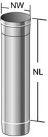 Alkon Kaminr.Element 500 mm d 300 mm 6KR480300 - Kaminsystem V4A einwandig