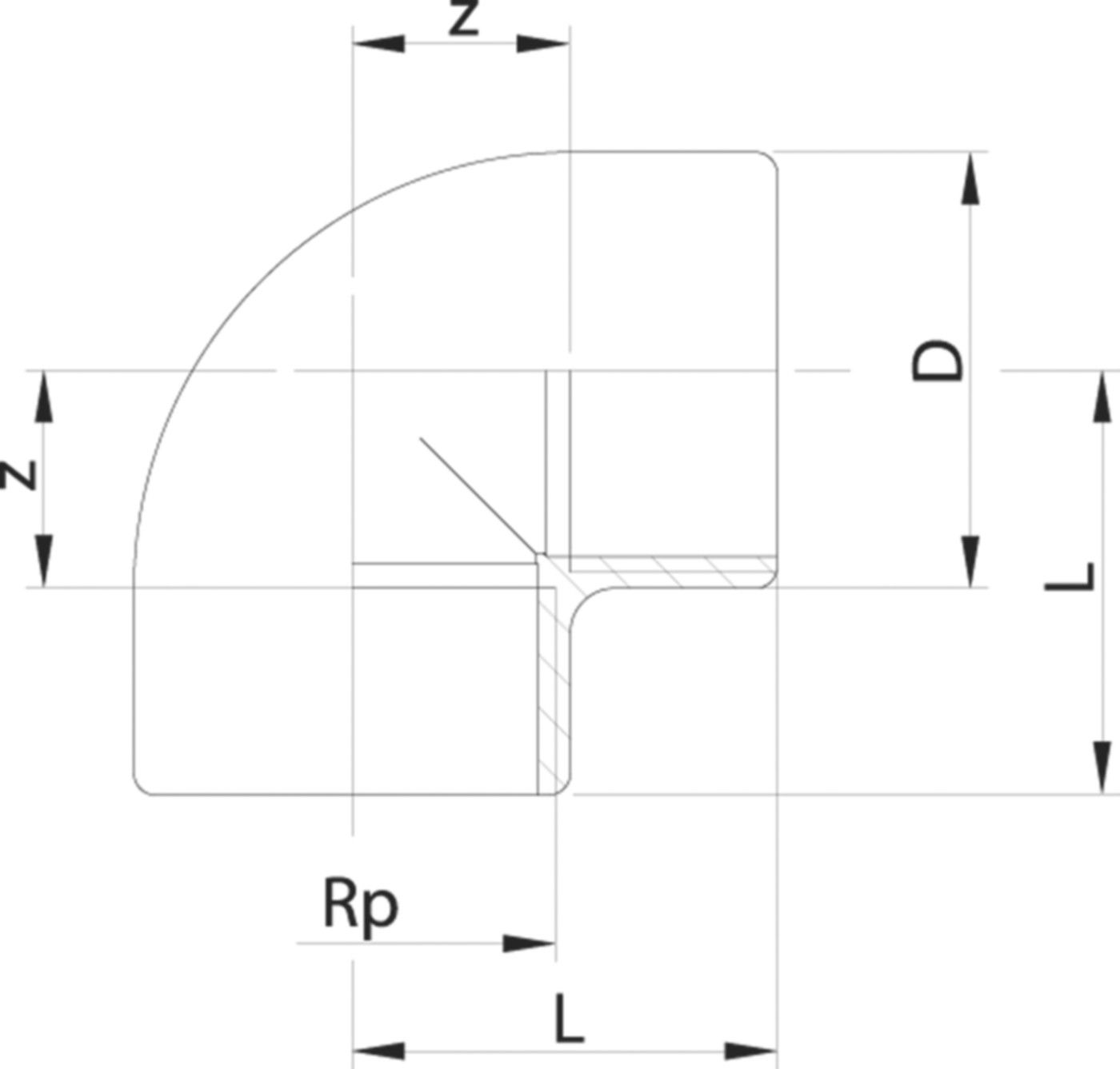 Winkel 90° IG - IG 3/4" 721 101 607 - GF Hart PVC-U Formstücke