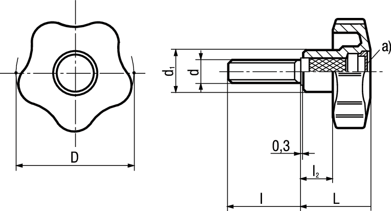 Sterngriffe Elesa® VCT.p BN14134 69973VCT.50p-M10x3 - Bossard Schrauben