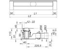 Duschrinnen komplett Aqua SwissLine Flex 900mm Aufkantung hinten 6-AD1090-H4 - SCHACO Entwässerungstechnik