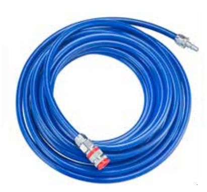 FORTEC Druckluftschlauch PUR, blau, 8 x 12 mm, 15m mit Kupplung und Stecknippel - Druckluft, Zubehör