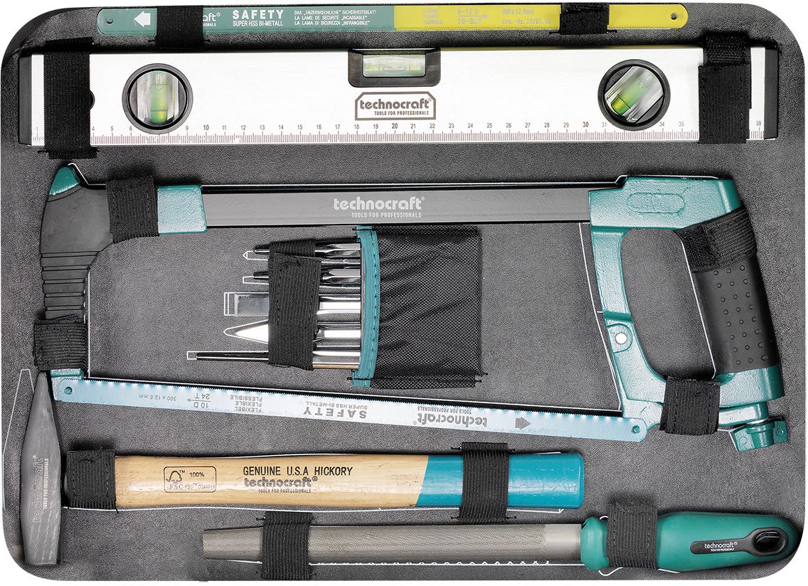 TECHNOCRAFT ABS-Werkzeugkoffer Pro Chrome 185 1/4"+1/2" , PB + Knipex , 185 tlg. - Werkzeugkoffer,Sortimentskoffer,Behälter