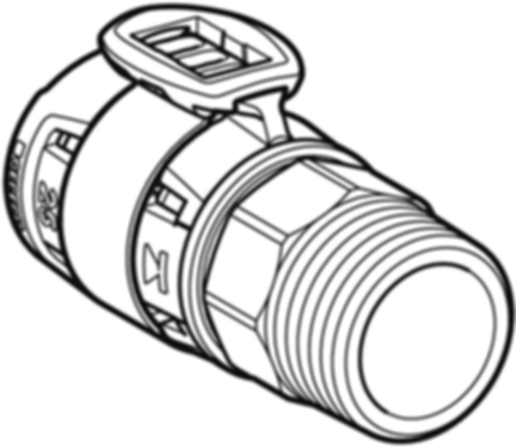 Übergang m/AG 75mm-21/2" 619.706.00.1 aus Edelstahl 1.4404 - Geberit FlowFit-Rohre/Formstücke