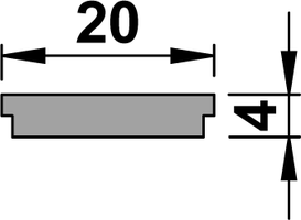 Glaslager zu Ganzglasvordach VSG 23mm hinten oben , à 1000mm - INOXTECH-Handlauf-/Geländer-System