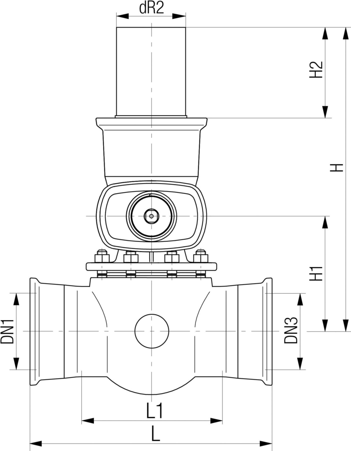 Universal 1, Fig. 5482 mit Steckmuffen Abgang Spitzend PE DN 125 / d 140mm - Von Roll Armaturen