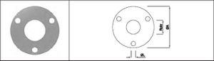 Fusspl. ru. 80mm m. Zentrumsl. 33.7mm 3 Befestigungsl. Ø 9 mm geschl. 128085 - INOXTECH-Handlauf-/Geländer-System