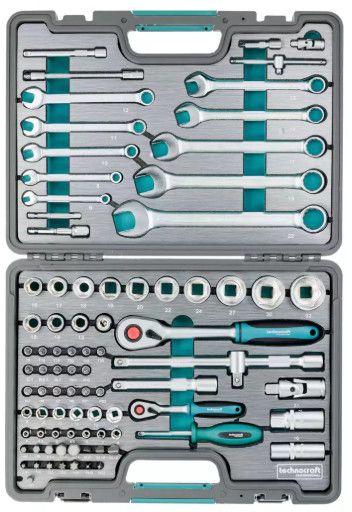 TECHNOCRAFT Steckschlüsselsatz "SILVERLINE" 86-tlg., 1/4+1/2" - Steck- und Drehmomentschlüssel
