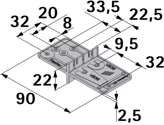 Hettich Anreissschablone MultiGreen Kunststoff grün, z. Anz. von Rastex und Verbindern - Diverse Möbelbeschläge und Zubehör