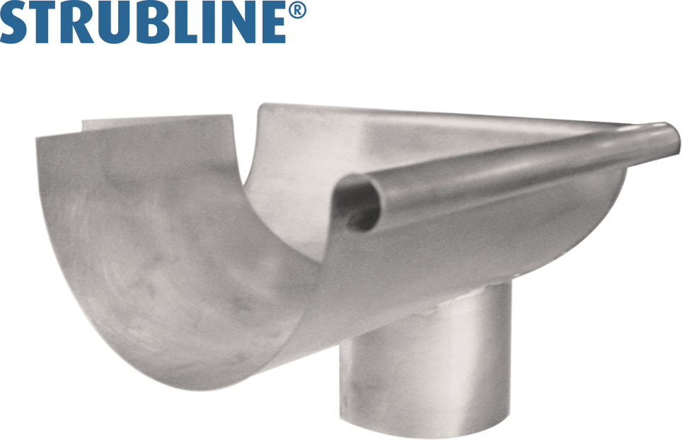 Rinnenwinkel äussere 250/ 75 mm 146 mit Stutzen "Strubline" - Verzinkte Spenglereihalbfabrikate