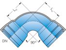 Muffe-Muffe-Bogen MMQ 90° DN 400 - Frischhut Steckmuffenformstücke