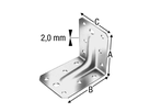 SIMPSON Winkelverbinder mit Rippen BR70 70x70x55x2mm, verzinkt - Holzverbinder