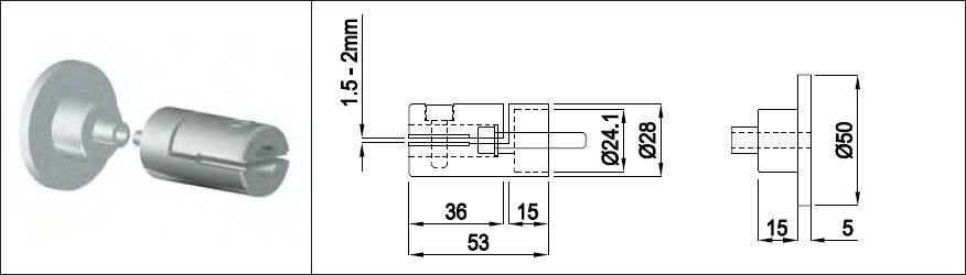 Blechhalter mit Wandanschluss 1.4301 - INOXTECH-Handlauf-/Geländer-System