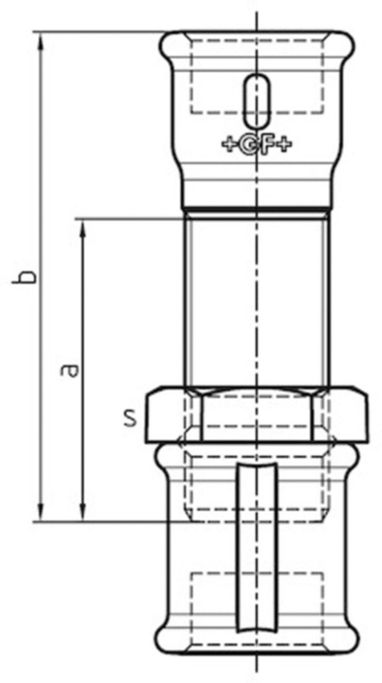 Langgewinde-M. 537 V 11/4" kompl. 770 537 207 - GF verz. Tempergussfittings