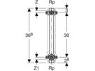 Wasserstrecke 3/4" 603.097.21.1 mit UP-Ventil und Anschluss-T-Stück - Geberit Systemventile / Armaturen