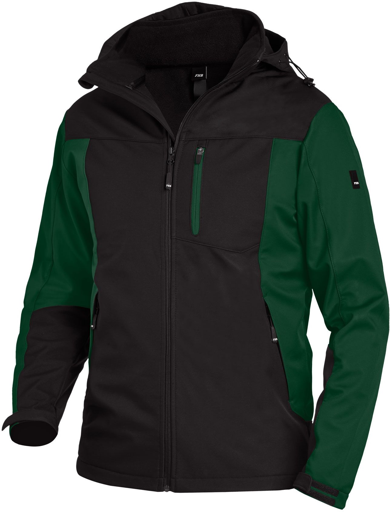 FHB JANNIK Softshelljacke grün-schwarz Gr. 4XL - Textilien