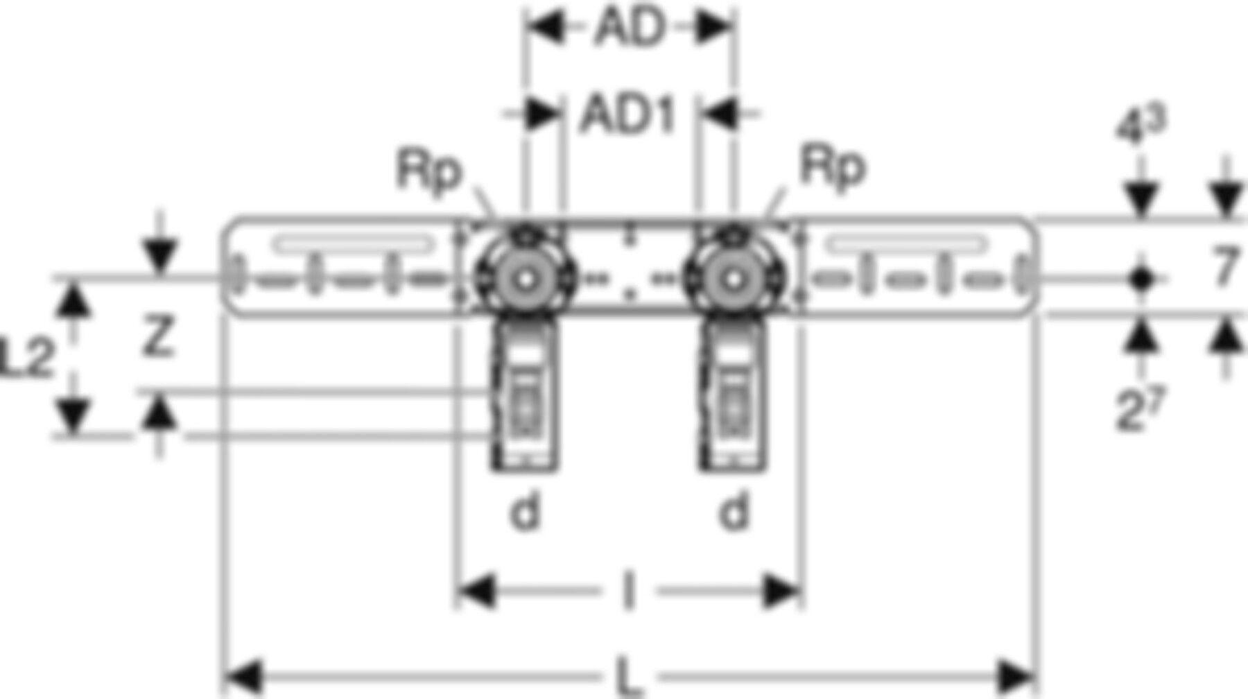 Dose 90° 20mm-1/2" 651.791.00.3 vormontiert 153mm, mit MasterFix - Geberit FlowFit-Rohre/Formstücke