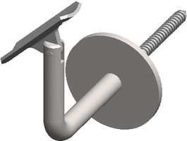 Wandkosole mit Stockschraube L = 100mm bewegl. Auflage DN 33.7mm, CNS 1.4301 geschl. - INOXTECH-Handlauf-/Geländer-System
