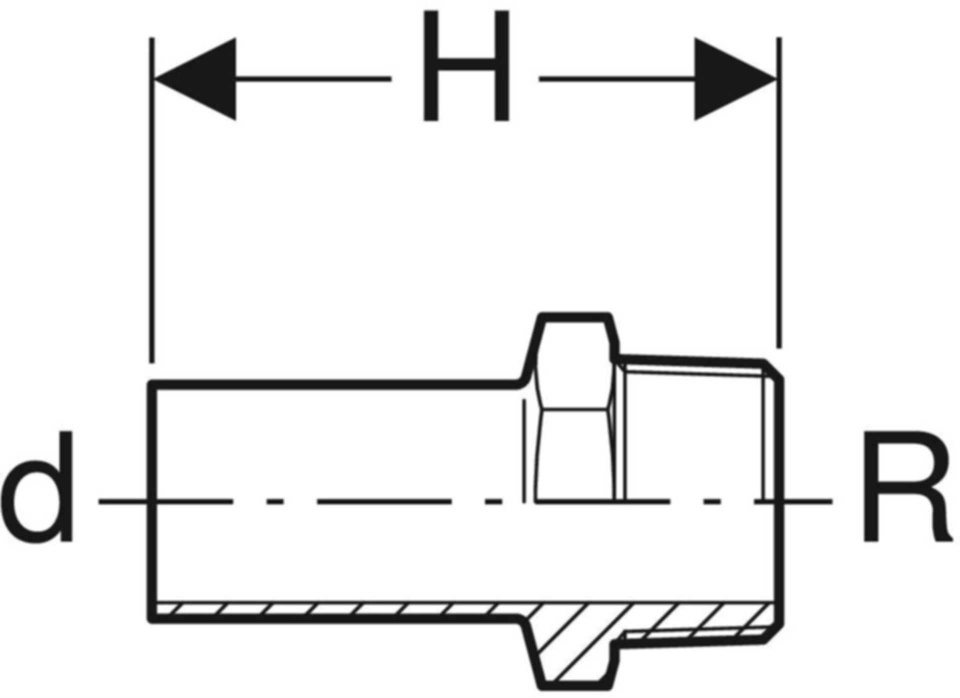 Übergang mit AG 18 x 1/2" 41933 mit Steckende - Mapress Therm Formstücke