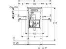 Element für ONE Waschtisch/ONE Wandarmatur Teilhoch, Breite 125cm 111.094.00.2 - Geberit-Duofix