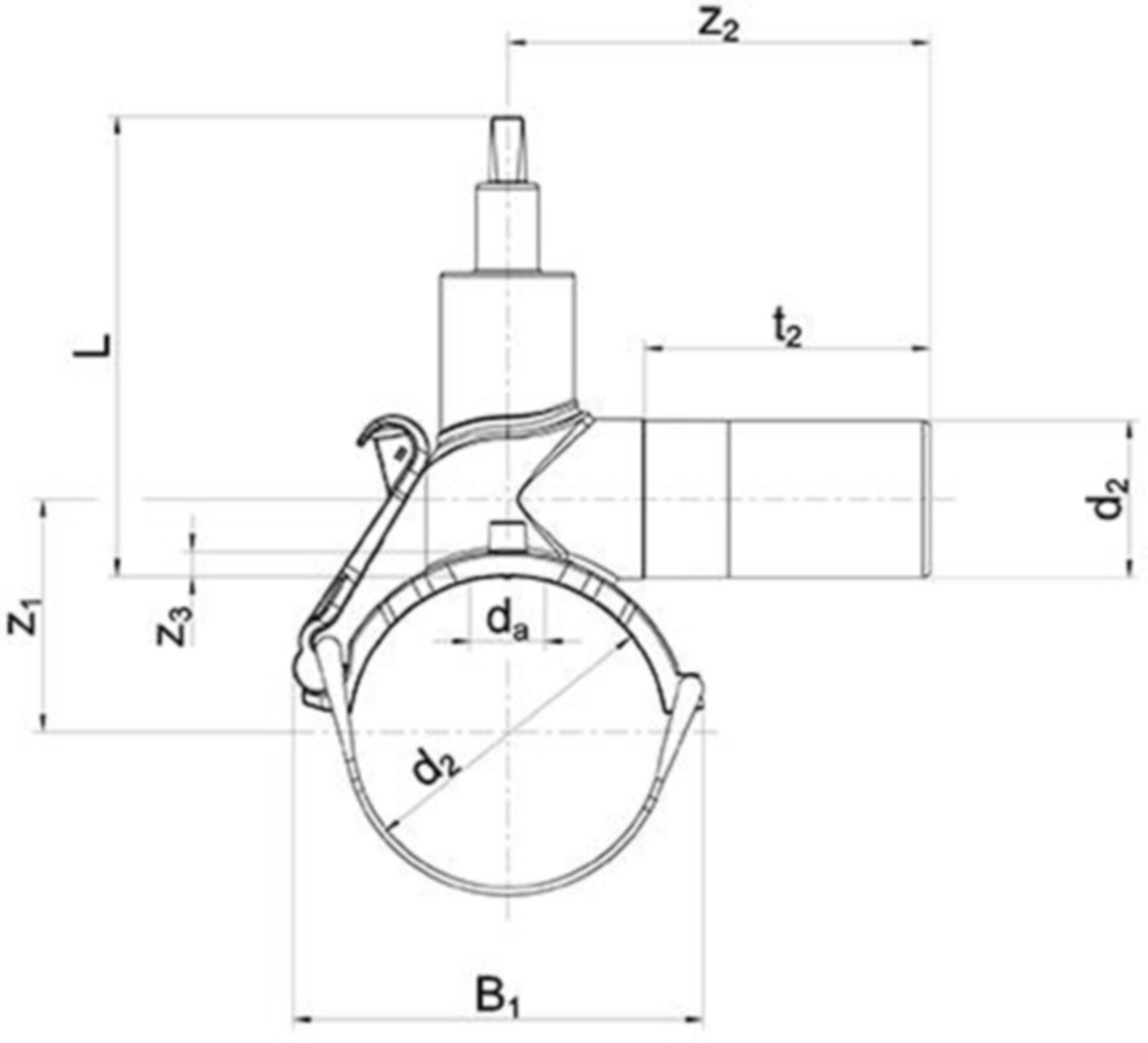 Druckanbohrventil DAV (Karton à 12 Stk.) d 125/32mm 616 968 - Frialen Elektroschweissfittinge