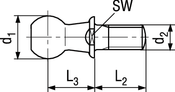 Kugelzapfen Form C St BN486 DIN71803C 10/SW8 - Bossard Schrauben