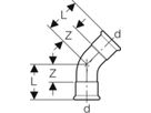 Bogen 45° 22mm 34016 - Mapress-Gas-Formstücke