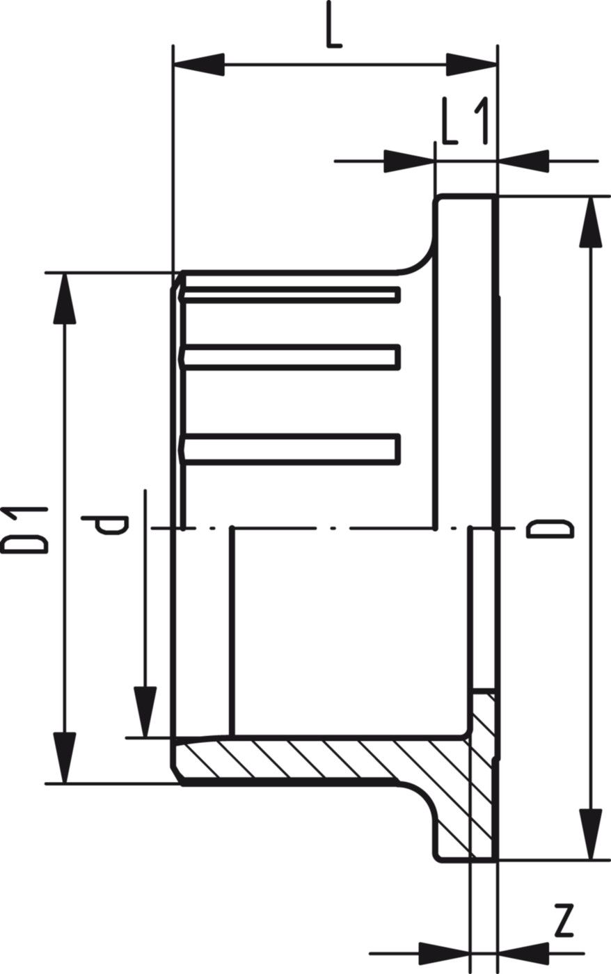 Anschlussteil 546/542 PVC-U (G01) 32mm mit Klebemuffen 161 490 669 - GF Hart PVC-U Formstücke