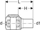 Übergang 40mm-35mm 620.255.00.1 auf Mapress Steckende Edelstahl - Geberit FlowFit-Rohre/Formstücke