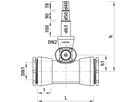 Combi-T mit Schraubmuffen 4361 DN 125 Abgang Univ. PE-Ende d40/50/63mm - Hawle Armaturen