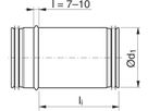 Schiebenippel 180 mm SNPU-V Länge = 133 mm - Spiralfalzrohre und Zubehör System Safe