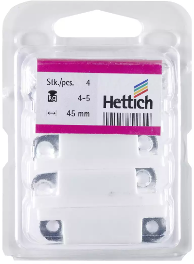 Hettich Magnetschnäpper weiss, 15 x 14mm, Haltekraft 5kg, à 4 Stk - Diverse Möbelbeschläge und Zubehör