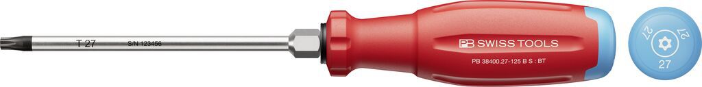 PB Schraubenzieher, SwissGrip Evo, TORX m. bohrung PB 38400 , T27 , L=125mm - Schraubenzieher