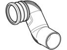 Wandklosett Bogen 90° links abgekröpft 308.006.14.1 d 90mm - Geberit-PE-Silent-Formstücke