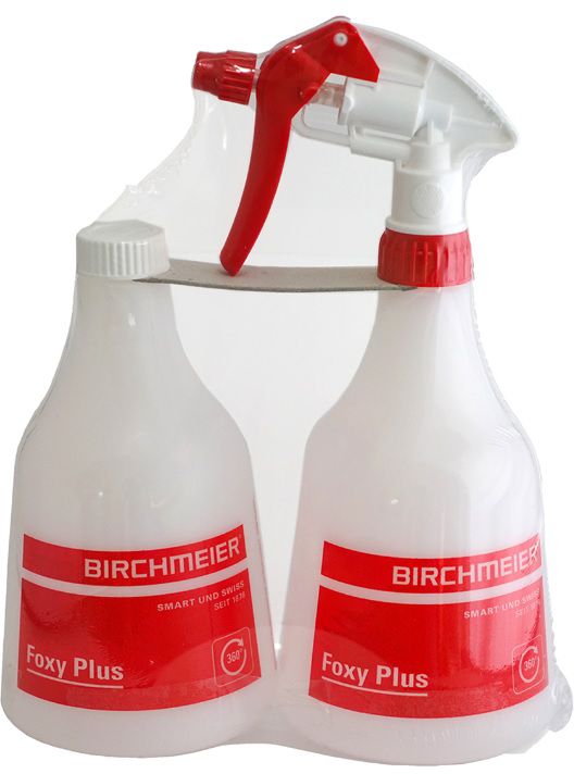 BIRCHMEIER Handsprüher Foxy Plus 360° 500ml, mit Zweitbehälter + Deckel, transparent - Reinigung