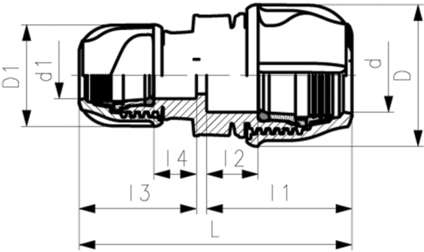 Kupplung reduziert d 32/25mm 158 400 155 - GF iJoint-Klemmverbinder