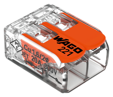 WAGO Steckklemme Compact 221 2-Leiter 0.14-4 mm², Pack à 16Stk. - Elektrozubehör