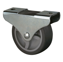 Bockrolle Stahlblech Radø 50x18mm, Gummi Platte=68x25mm - Transportrollen