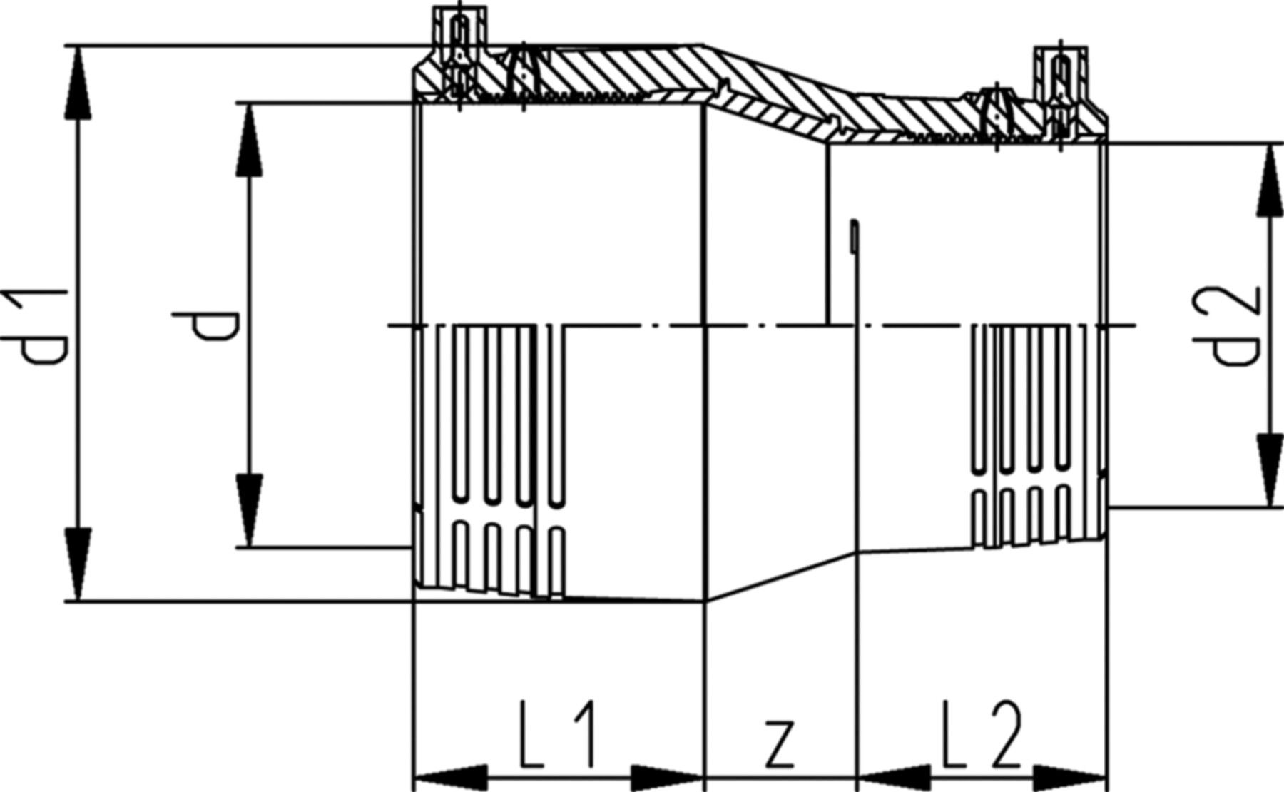 ELGEF Reduktion PN 16 (Karton à 4 Stk.) d 180/125mm 753 901 865 - ELGEF Plus Elektroschweissfittinge