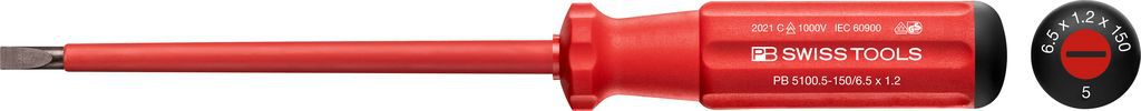 PB Schraubenzieher, SWISS-GRIP, Schlitz PB 5100, Gr.5, L= 150/270 mm, Elektriker - Schraubenzieher