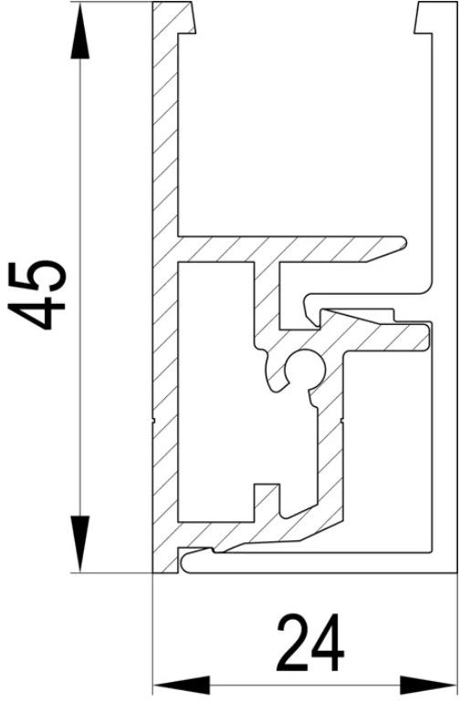 Clipprofil Aluminium AIMgSi1 EN AW 6060-T66 Grundprofil - INOXTECH-Handlauf-/Geländer-System