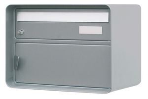 Metallic, BxHxT= 400x310x310mm Stahl pulverbeschichtet, hellgrau - Briefkasten Huber