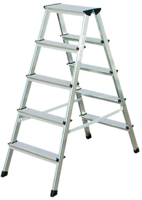 HB Heimwerker-Stufenbockleiter Typ 410, 2x5 Stufen, L=1.18m - Garten