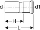 Reduktion m/Steckende 28-22mm 32309 - Mapress-Sanitär-Presssystem-Formstücke