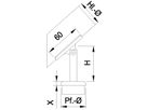 Steckkonsole bewegl mit ger Rohrkappe Pfos 33.7mm,HL48.3mm,TH80mm,geschl. - INOXTECH-Handlauf-/Geländer-System